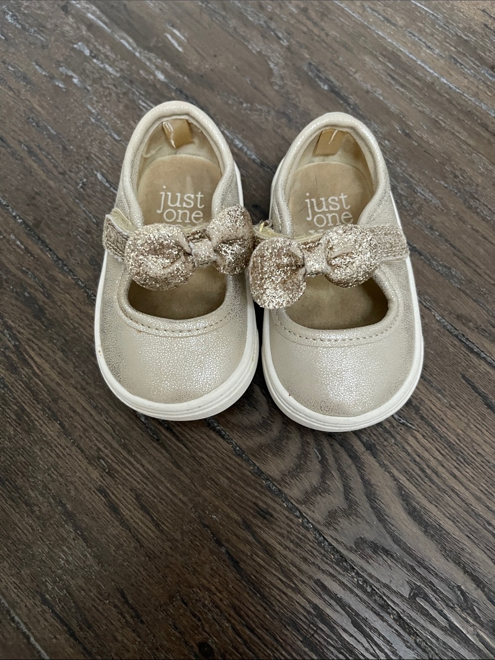 Just One You by Carter's Gold Glitter Bow Baby Mary Jane Shoes